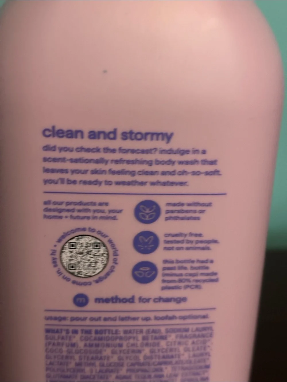 New method Sea Lavender Blue Agave Spirulina Marine Storm Body Wash 18 oz‎